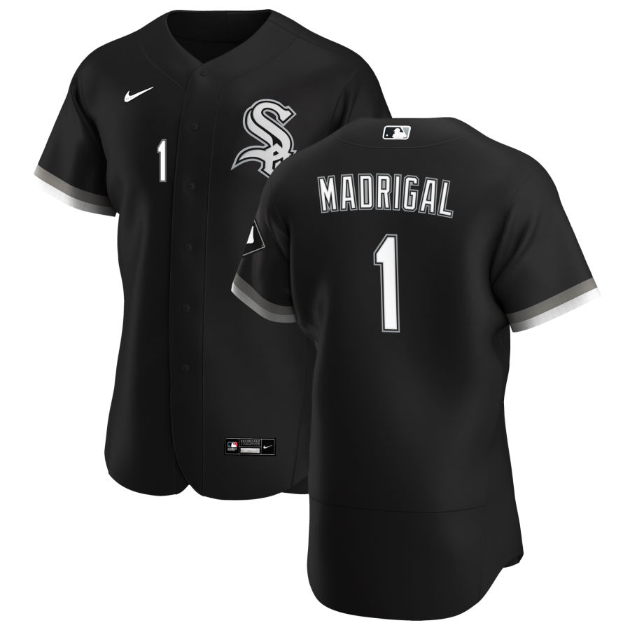 Chicago White Sox #1 Nick Madrigal Men Nike Black Alternate 2020 Authentic Player MLB Jersey->nba hats->Sports Caps